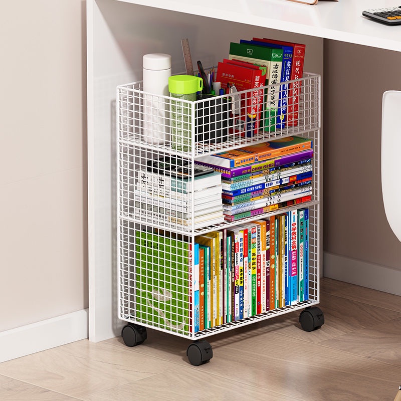 Bookshelf storage rack under the table classroom floor book storage box