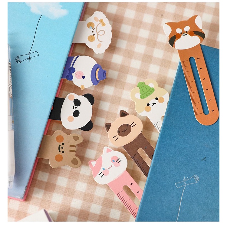 30 pieces Cute Animals Bookmarks Funny Page Markers With Ruler For Kids ...