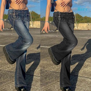 HOT--2000s Retro Low Rise Skinny Flared Pants y2k Women Jeans Long Denim  Trousers Vintage Clothes Korean Fashion Fairycore Streetwear