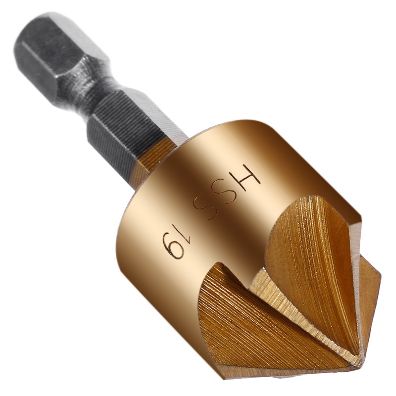 6/3PCS Countersink Drill Bit Set 1/4'' Hex Shank HSS 5 Flute ...