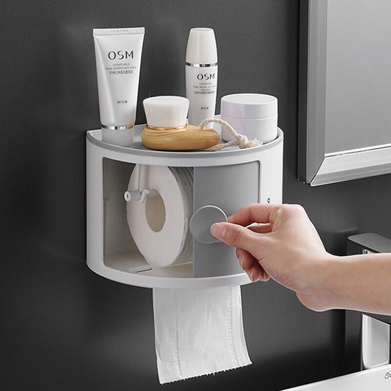 Ousuwo Toilet Paper Holder Semicircular Sliding Door Wall Sticker ...