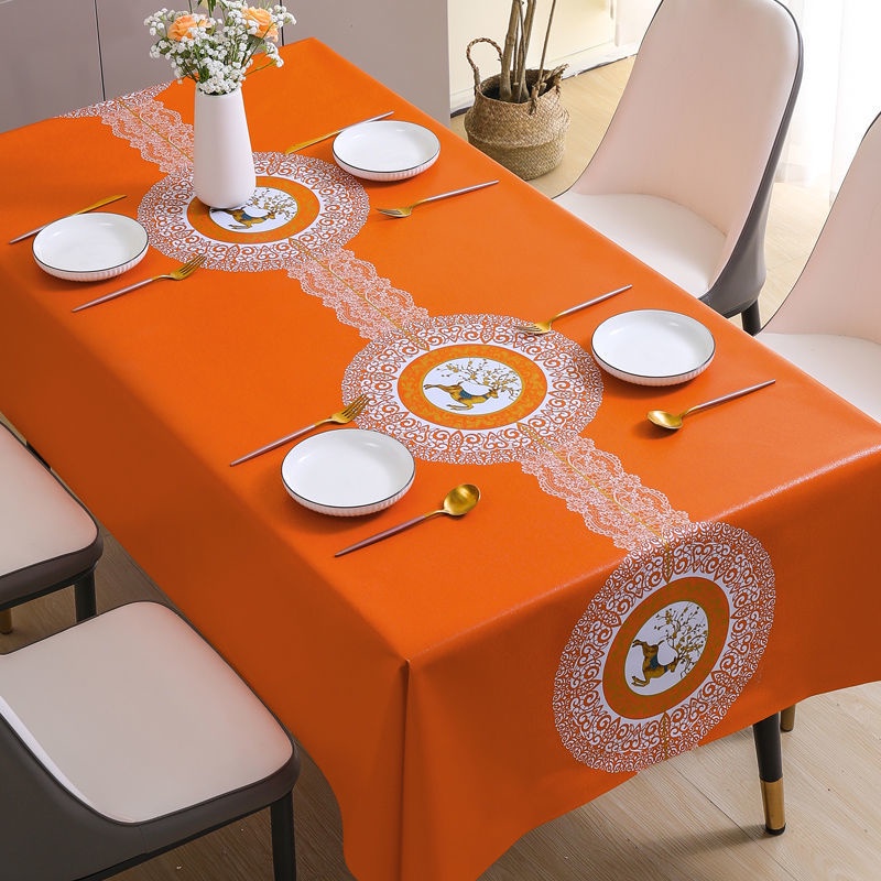 Light Luxury HighEnd pvc Tablecloth Waterproof Oilproof Rectangular