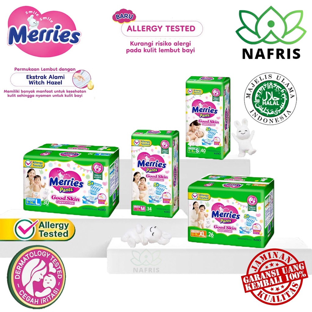 ️Nafris ️Merries Pants Good Skin S40, M34, L30, XL26|Merris Baby ...