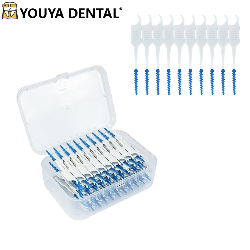 200pcs/set Silicone Interdental Brushes Super Soft Cleaning Brush Teeth