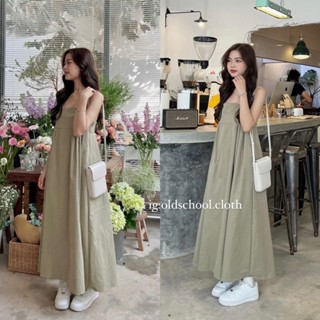 Pleated long spaghetti strap babydoll dress (Real photo) | Shopee Singapore