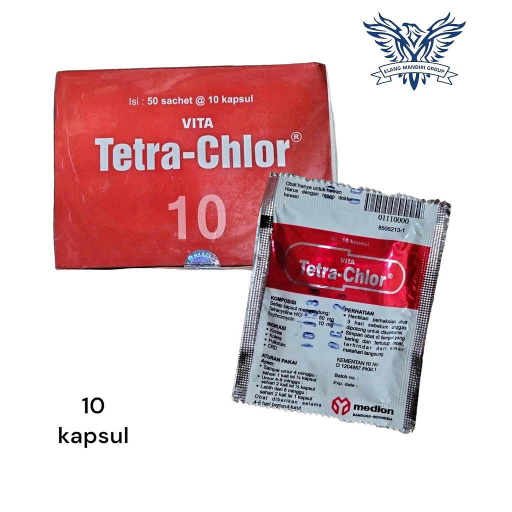 Vita Tetrachlor 10 Capsules Tetra Clor Medion Antibiotic Drug Cold Flu