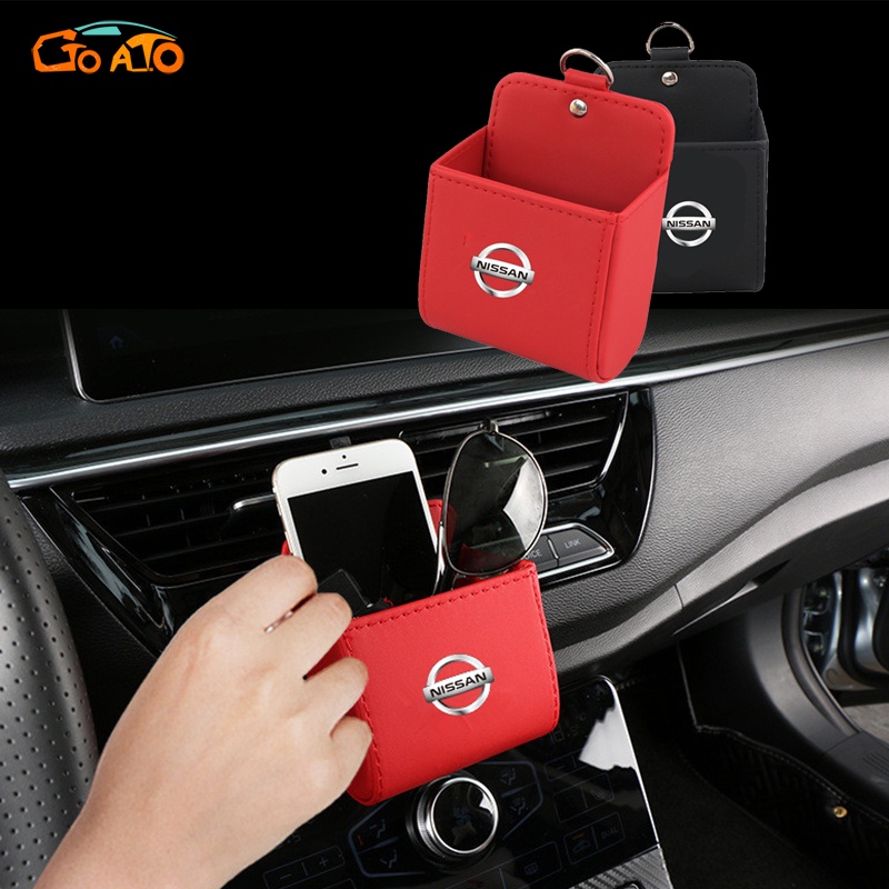 GTIOATO Car Storage Bag Air Vent Dashboard Tidy Hanging Leather