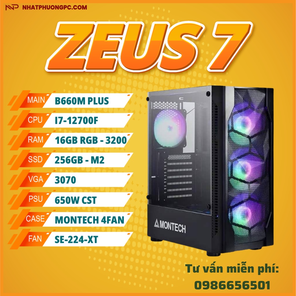 Pc Gaming Computer Set B660 I7 12700F 16GB RGB 256GB M2 3070