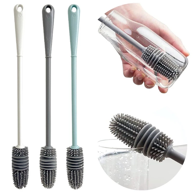 Silicone Cup Brush Cup Scrubber Kitchen Cleaning Tool Long Handle Drink