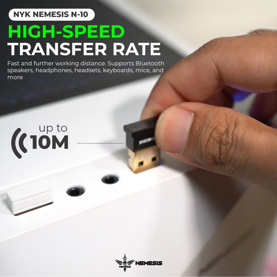 NYK Nemesis N10 / N-10 Bluetooth Dongle 5.0 Garansi Resmi - Gambar 3