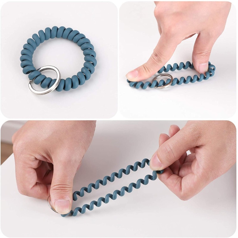 Best 6Pcs Wrist Coil Keychain Plastic Spring Spiral Coil Bracelets Wrist Band Keyring Shopee Singapore