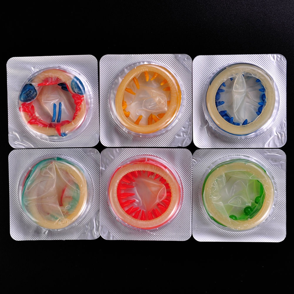 {ready Stock} 6pcs Set Adult Lubricated Condom Latex Dotted Massage