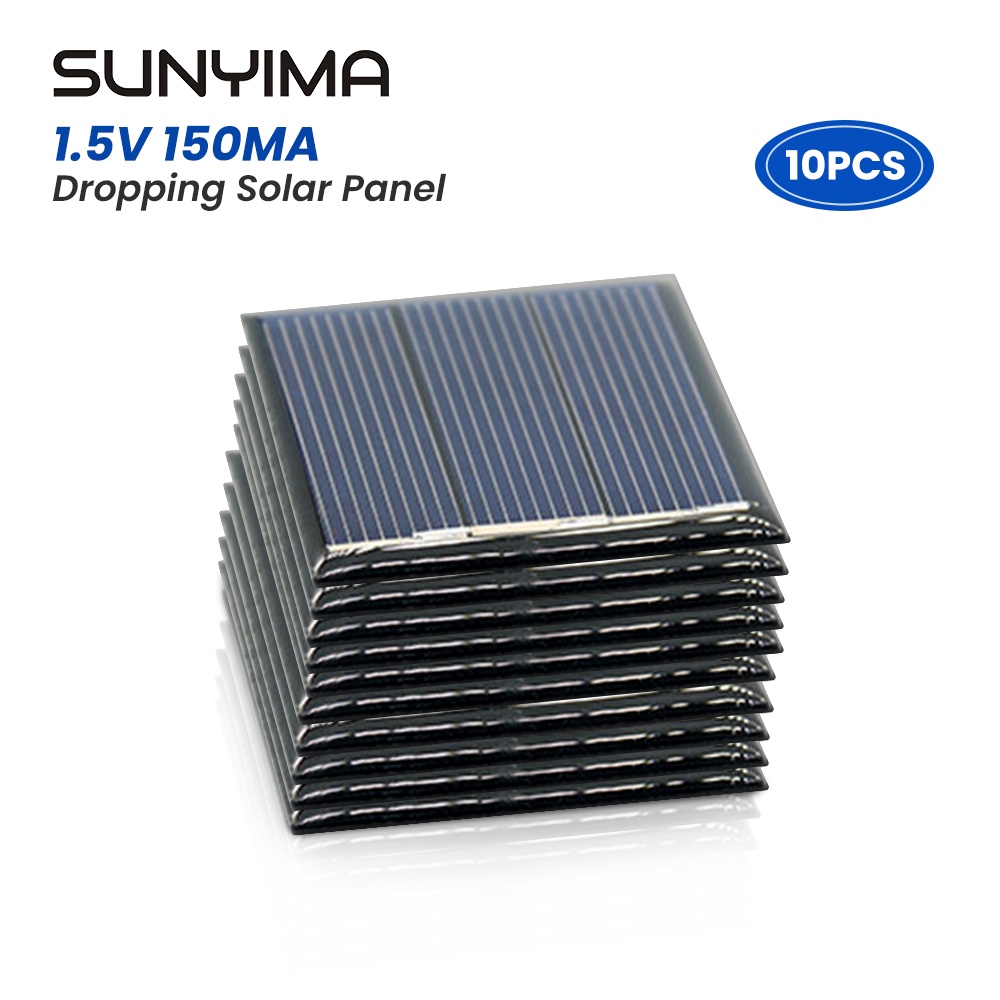 SUNYIMA 10Pcs 1.5V 150mA 0.225W Mini Solar Panels for Solar Power Mini Solar Cells DIY Electric