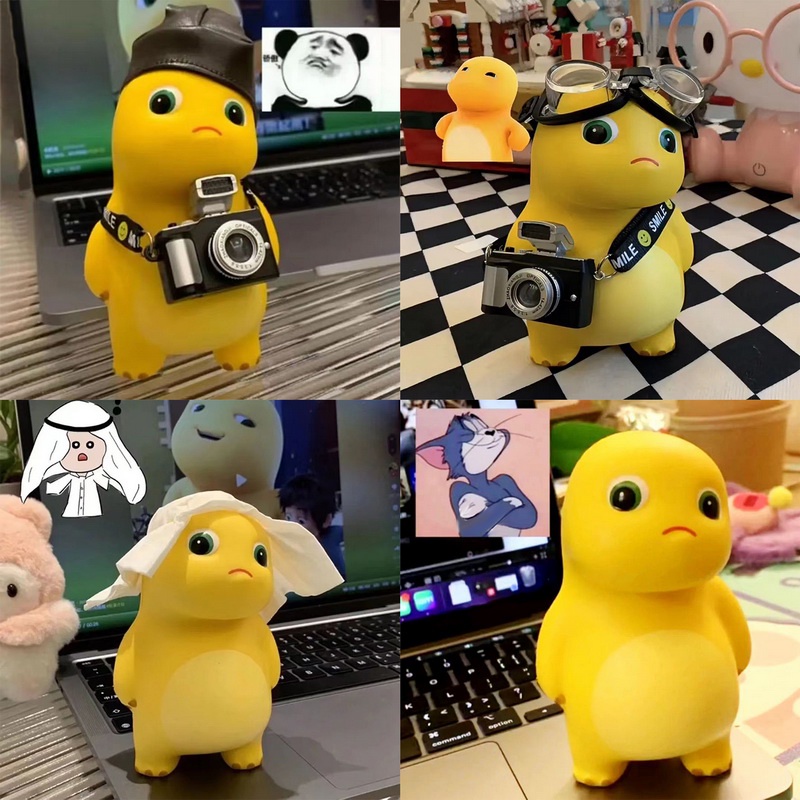 Stress Relief Dinosaur Toy Elastic Peach Squeeze Decompression Toy Cute Girly Yellow Toy Decompression Toys Children'S Tricky Toys Home Decoration