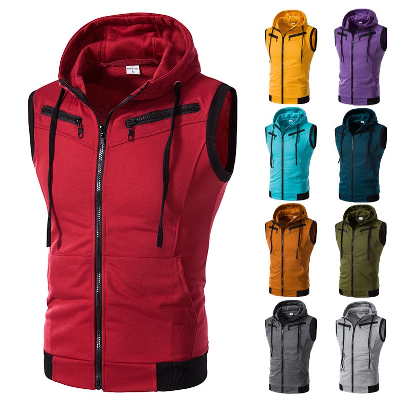 Red clearance hoodie vest