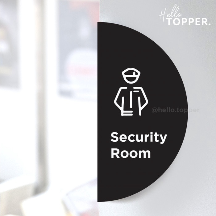 Half Round Acrylic Sign Board Acrylic Sign Security Room Sign Board ...