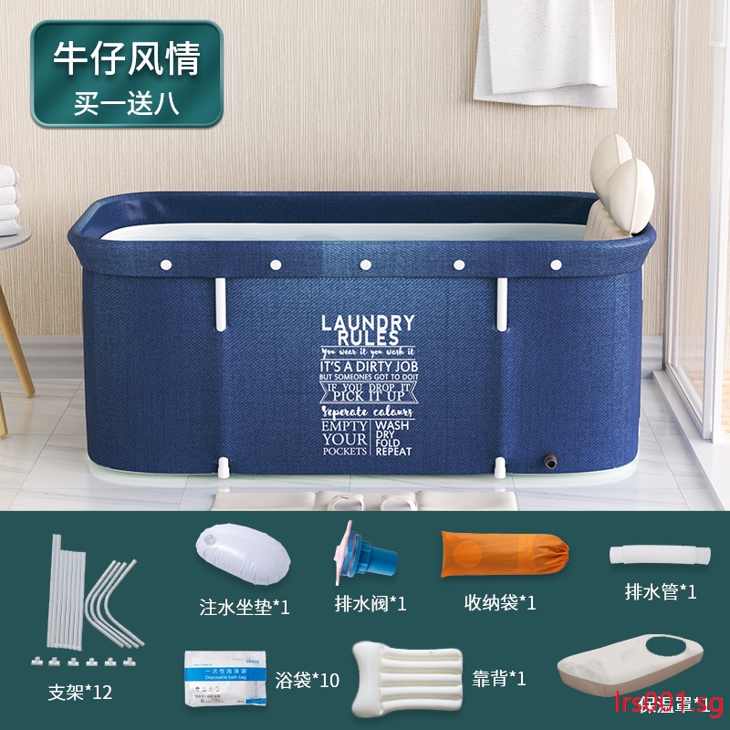 Foldable Bathtub Set Portable Soaking Tub Bucket For Adult Family Spa