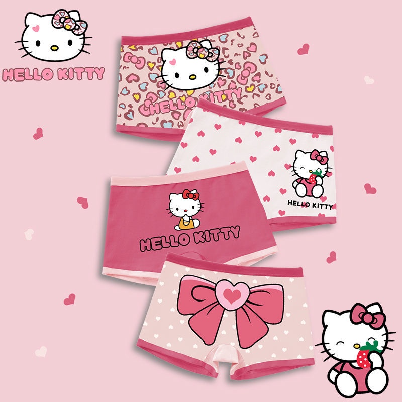 Girls 4pcs Box Underwear Kids Cartoon Frozen Elsa Underpants Cotton
