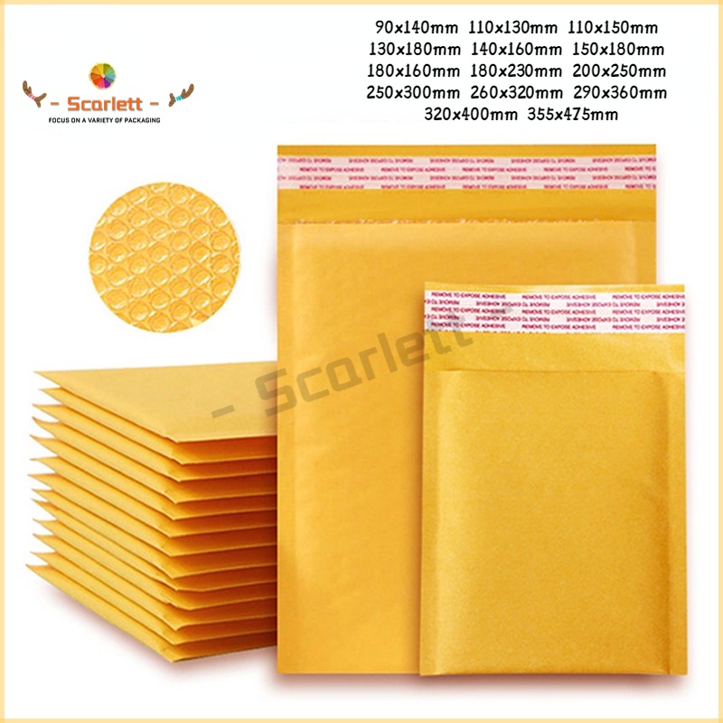 [10pcs/pack] 15Sizes Kraft Paper Bubble Envelopes Bags / Storage Bubble
