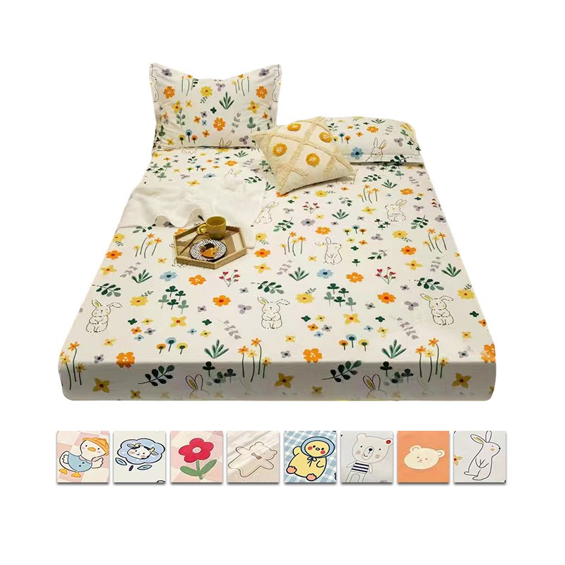 SunnySunny 1000 Thread Count 100 Cotton Fitted Bedsheet Single Queen