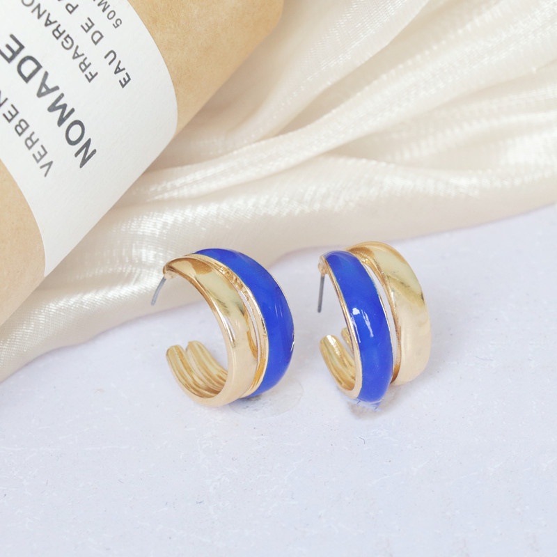 *PREORDER* Simple Geometric Klein Blue Enamel Drop Earrings | Shopee ...