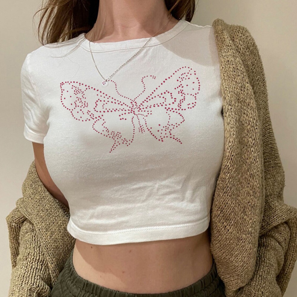 Butterfly 90s Aesthetic Fairycore Graphic Fairy Grunge Crop Top Woman