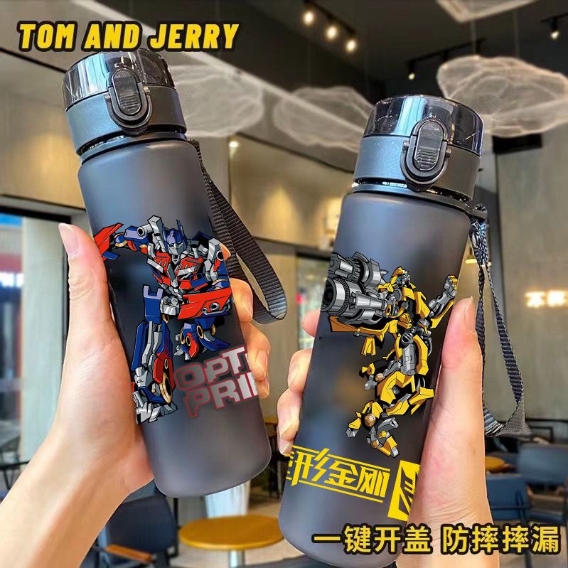 560ml Portable Sports Water Bottles with Transformers Bumblebee Optimus
