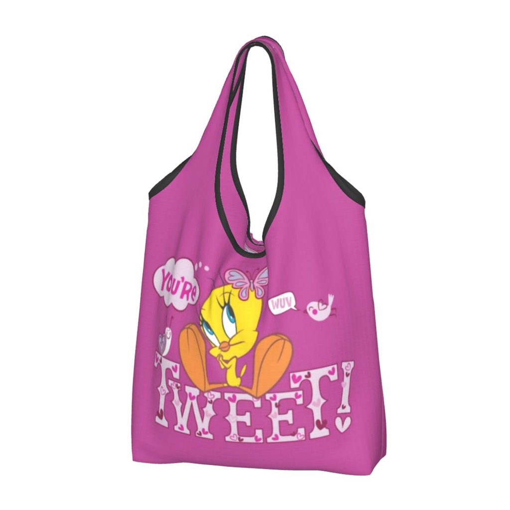 Tweety Bird Portable Shopping Bag Foldable Carry-On Reusable Shopping ...