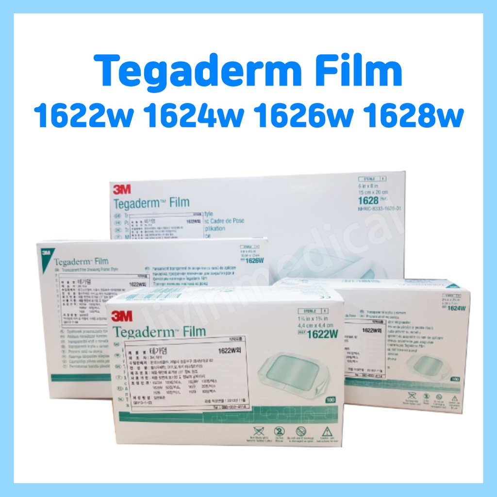 3M Tegaderm Waterproof Film Band Aid Wound Dressing Bandage 1622w 1624w 1626w 1628w Tegaderm