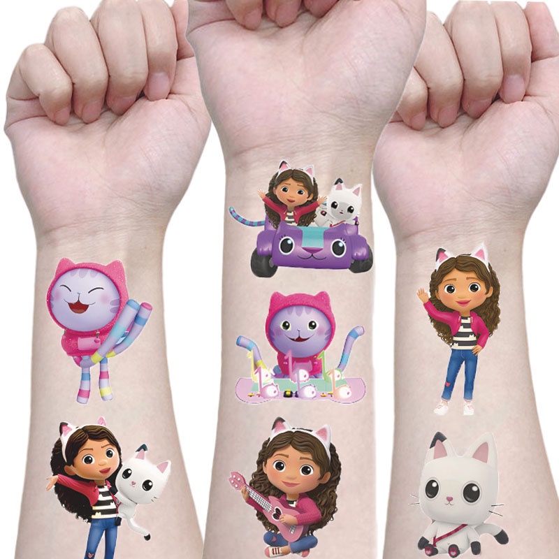 Gabby Dollhouse Cats Waterproof Temporary Tattoo Sticker For Kid's Toy ...