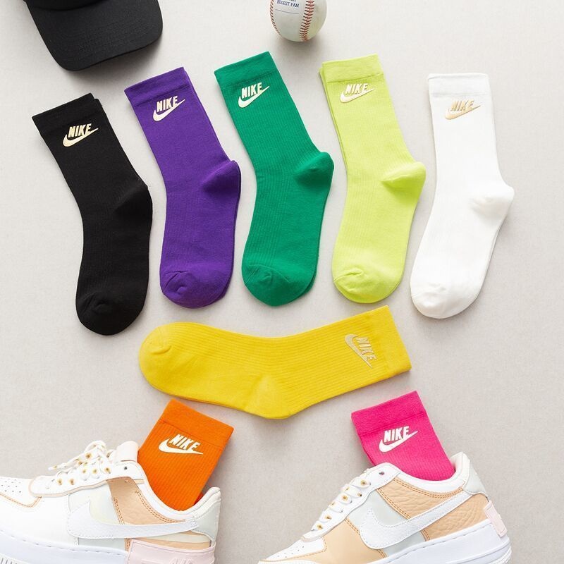Colorful Casual Running Sports Socks High Tube Cotton Stocks College Style Stockings