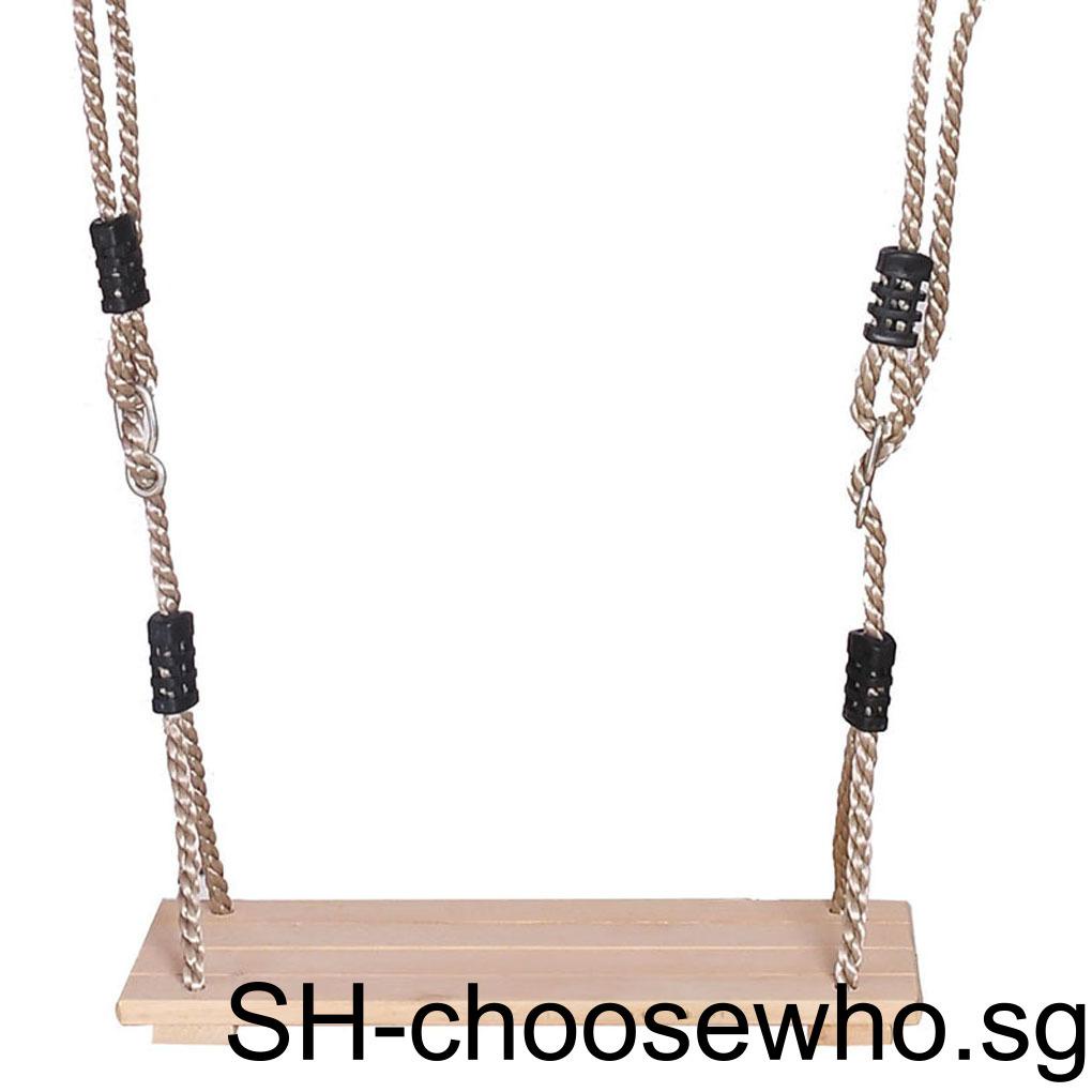 Children Adult Hanging Swing Backyard Outdoor Swing Seat Adjustable Indoor Patio Rope Wooden
