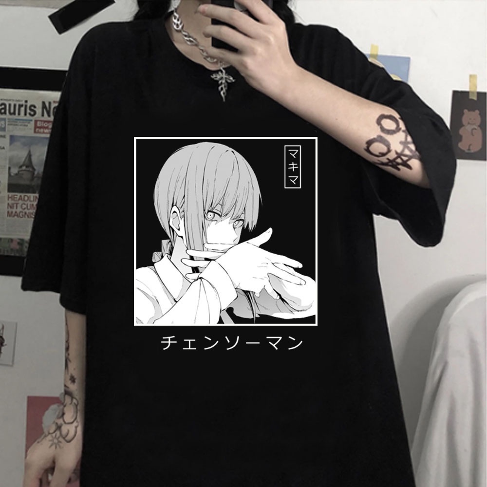 S-5xl Anime Chainsaw Man Casual Hip Hop Oversized Womne Men Kawai 