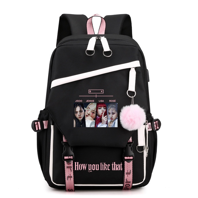 ※明日までお値下げ【ブラック】BLACKPINK BACKPACK BLACKPINK Student Schoolbag Girl Casual Backpack Korea Style