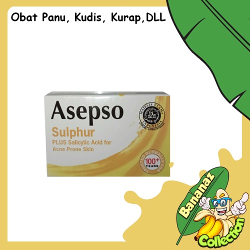 Asepso sulfur sulfur Soap antiBacterial Fungus Skin Acne panu Scabies