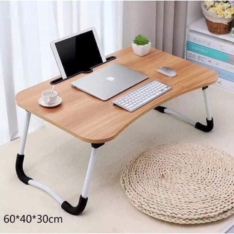 Foldable wooden study table with tray for high-end phones and tablets ...