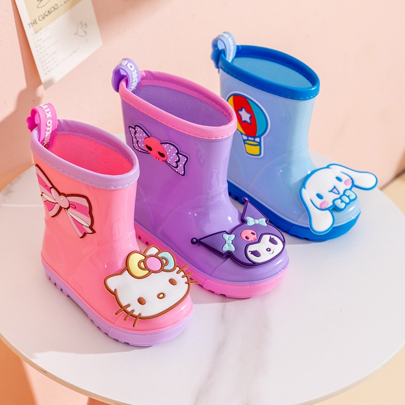 Hello Kitty Children Boots Girls Cartoon Rainboots Antiskid Rain Boot Waterproof Shoes Shopee Singapore