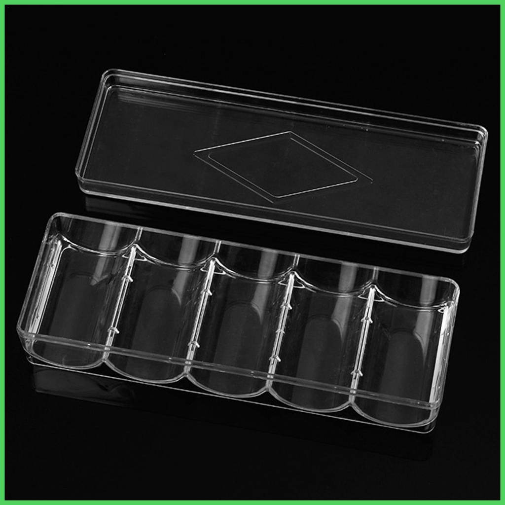 Poker Chip Holder Clear Trays 5 Grids Acrylic Poker Chip Display