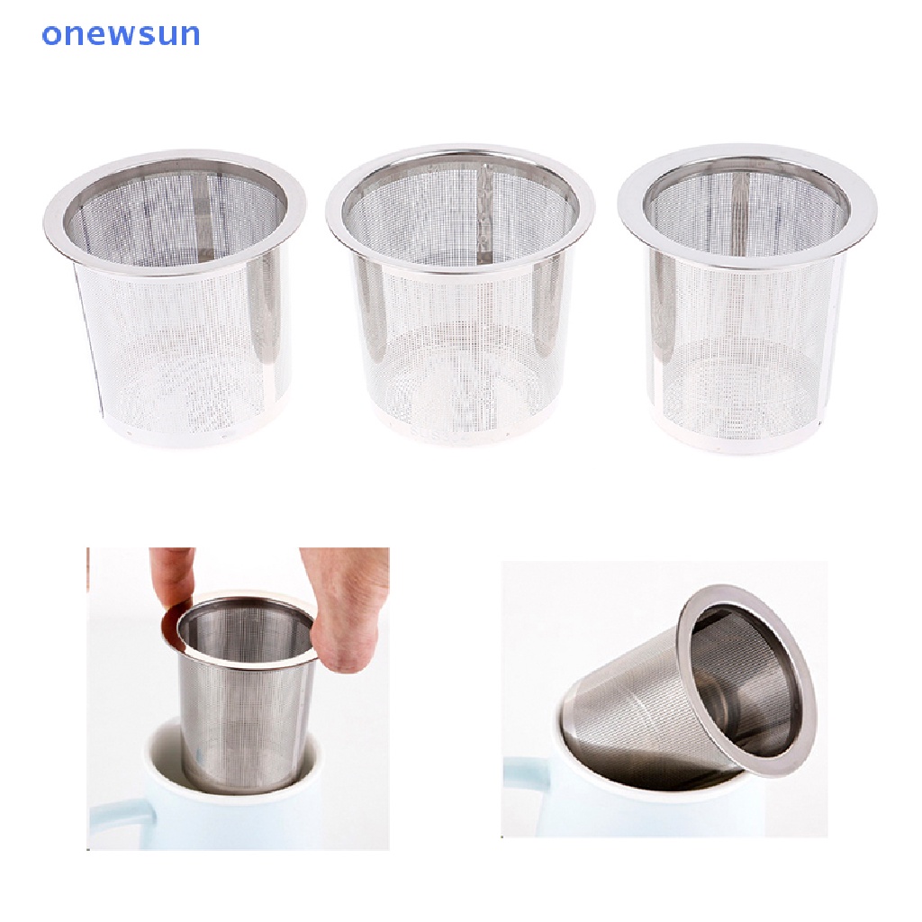 onewsun Mesh Tea Infuser Strainer Leaf Filter Leaks Sieve Metal Cup Stainless Steel new Shopee