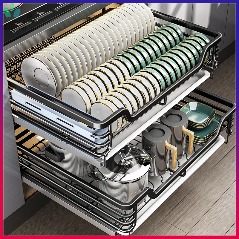 304 Stainless Steel Pull Out Basket Cushioned Damping Kitchen