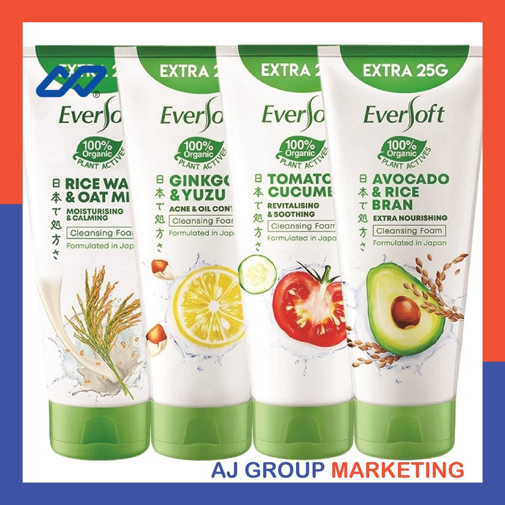 Eversoft Cleansing Foam (195g) [Rice Water & Oat Milk / Ginkgo & Yuzu ...
