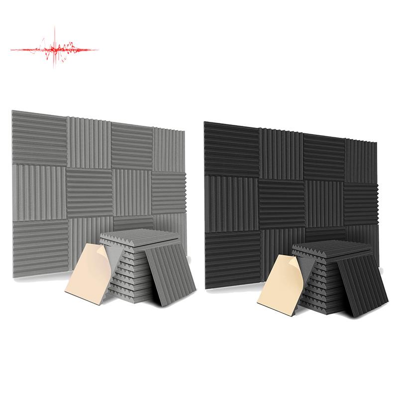 12 Pack Self Adhesive Acoustic Panels Sound Proof Foam Panels High Density Soundproofing Wall