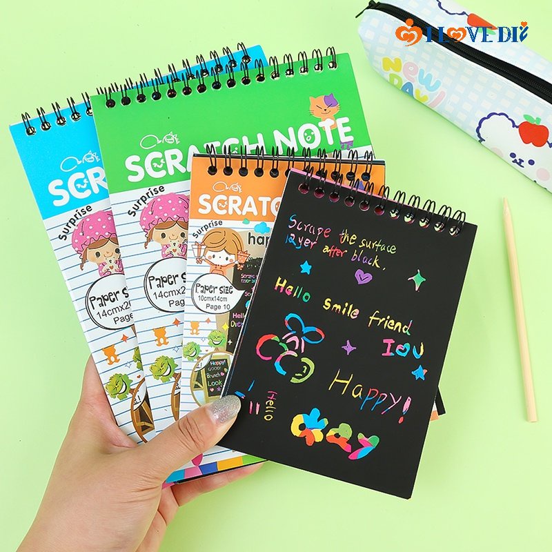 Creative Colorful Hand Painted Scratch Book/ DIY Painting Doodle Books