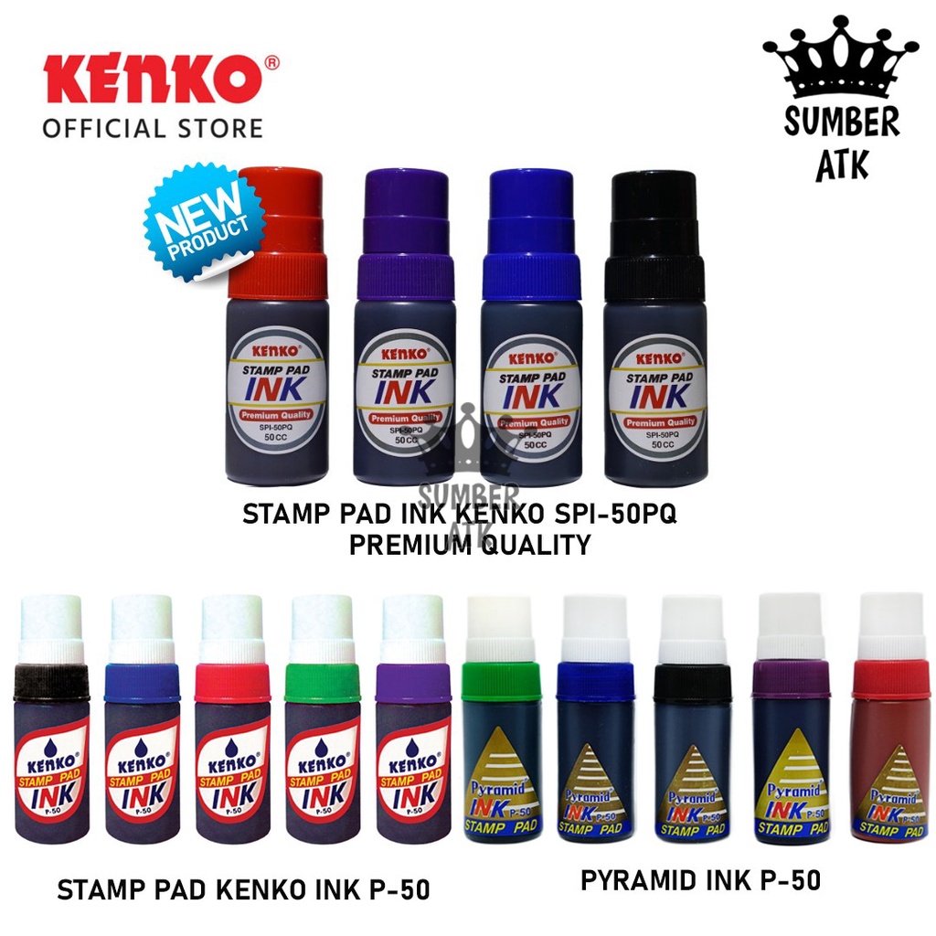 HITAM Pyramid Stamp Ink/KENKO Stamp Pad Ink 50cc/Refill Stamp Pad Ink