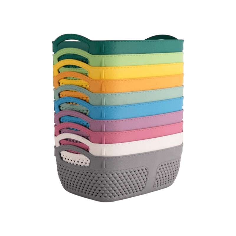 PUSAT17 KERANJANG ANYAM PLASTIK SERBAGUNA / KERANJANG MULTIFUNGSI / KOTAK TEMPAT RAK PENYIMPANAN ATK SABUN MAKEUP / STORAGE BOX MINI CONTAINER ORGANIZER - Gambar 3