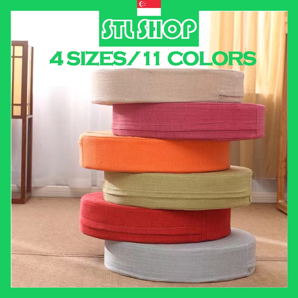 【STL♥SG】Ready Stock Large Size Round Linen Floor Pillow Removable Cover ...