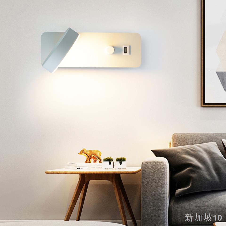 Indoor Led Wall Lampen 9W Dimmen Wandlamp Met Usb Lading Slaapkamer