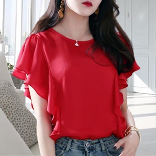 New Fashion Women V Neck Solid Chiffon Blouse Sexy Lady MID Sleeve Casual Blouses  Tops - China Chiffion Top Blouse and MID Sleeve Blouses Tops Women price