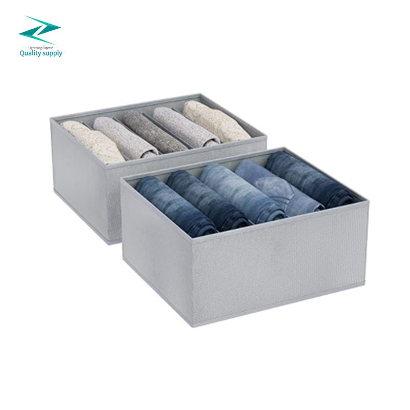 Foldable Storage Box, Pack of 2 Jeans Organiser Fabric Wardrobe