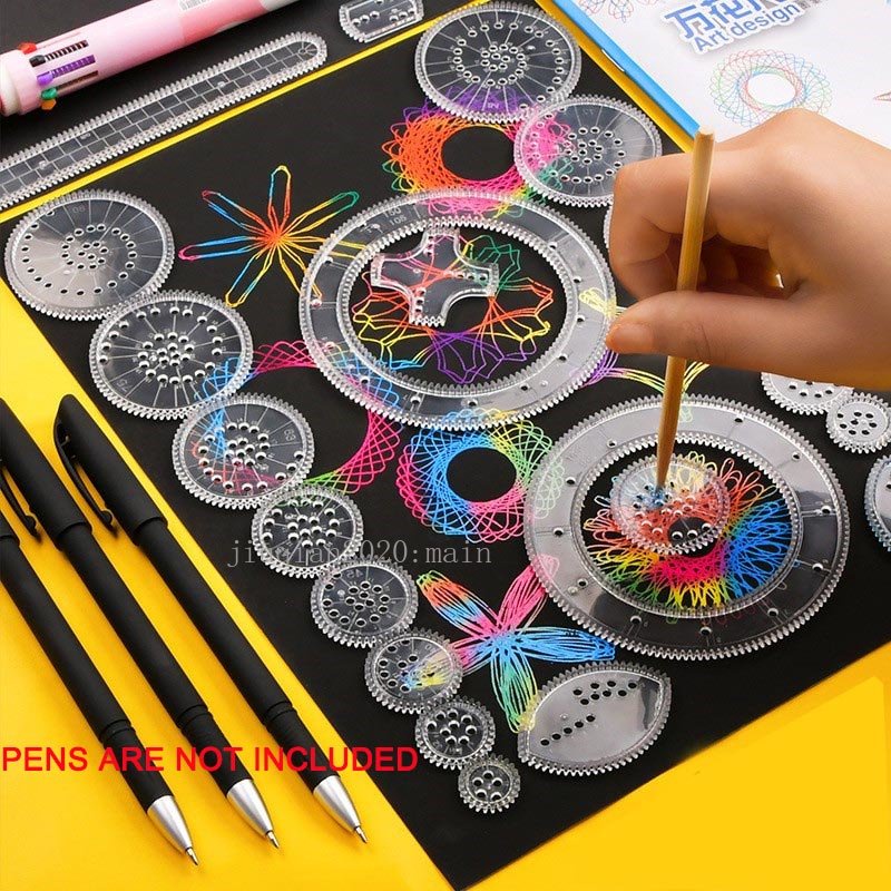 22 Pcs Curve Gauge Drawing Spirograph Stencil Ruler Art Design Stencil Early Education Supplies Toys Intelligence Toys Souptoys